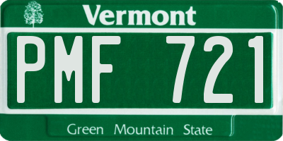 VT license plate PMF721