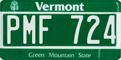 VT license plate PMF724