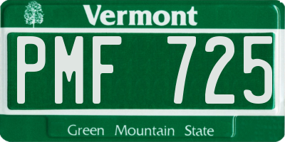 VT license plate PMF725