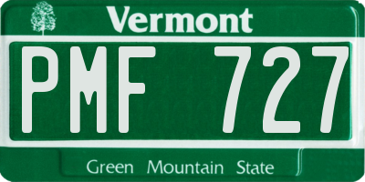 VT license plate PMF727