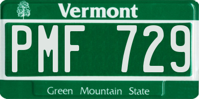 VT license plate PMF729