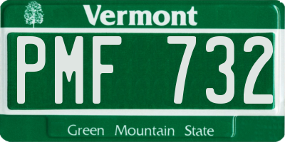 VT license plate PMF732