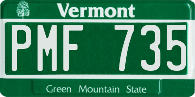 VT license plate PMF735