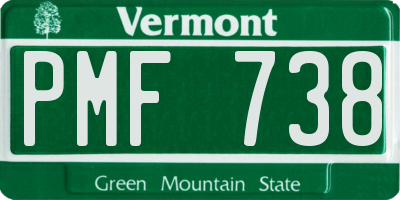 VT license plate PMF738