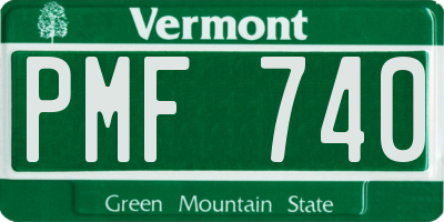 VT license plate PMF740