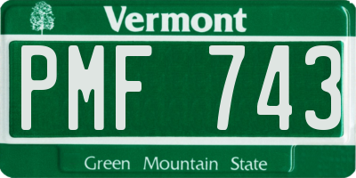 VT license plate PMF743