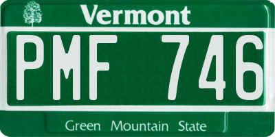 VT license plate PMF746