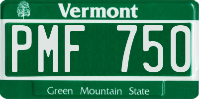 VT license plate PMF750
