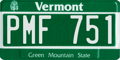 VT license plate PMF751