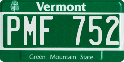 VT license plate PMF752