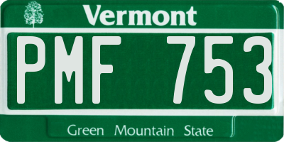 VT license plate PMF753