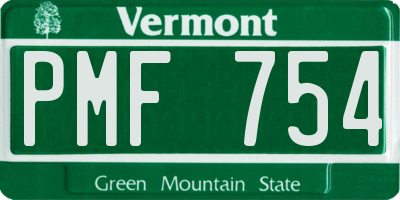VT license plate PMF754