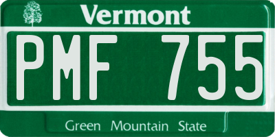 VT license plate PMF755