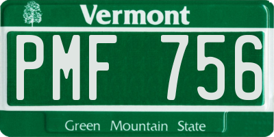 VT license plate PMF756
