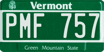 VT license plate PMF757