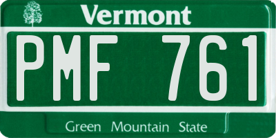 VT license plate PMF761
