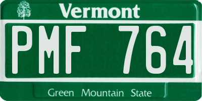 VT license plate PMF764