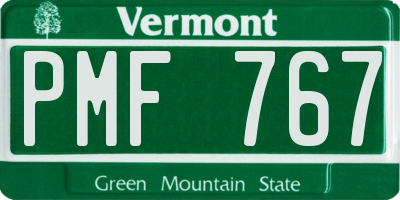 VT license plate PMF767
