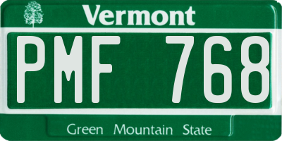 VT license plate PMF768