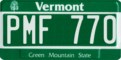 VT license plate PMF770