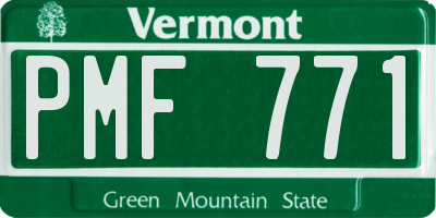 VT license plate PMF771