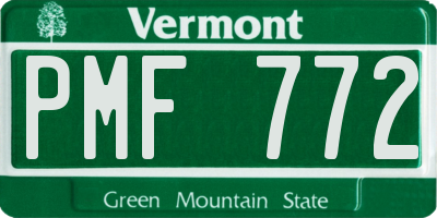 VT license plate PMF772