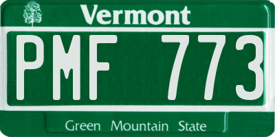 VT license plate PMF773