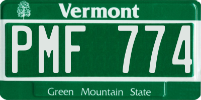 VT license plate PMF774