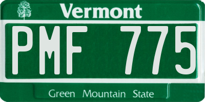VT license plate PMF775