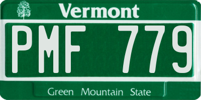 VT license plate PMF779
