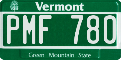 VT license plate PMF780