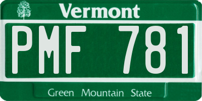 VT license plate PMF781