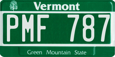 VT license plate PMF787