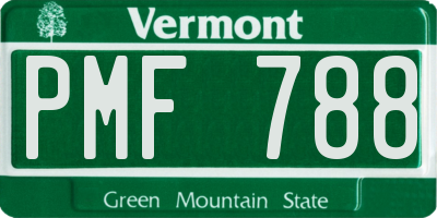 VT license plate PMF788