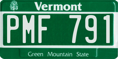VT license plate PMF791