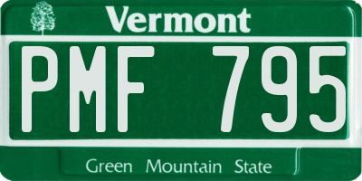 VT license plate PMF795