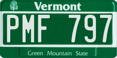 VT license plate PMF797