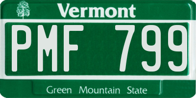 VT license plate PMF799