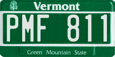 VT license plate PMF811