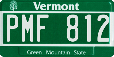 VT license plate PMF812