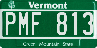 VT license plate PMF813