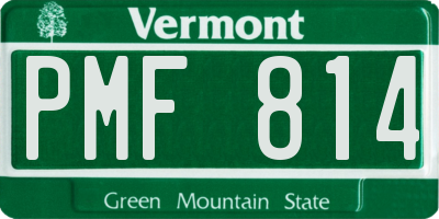 VT license plate PMF814