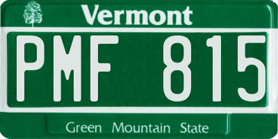 VT license plate PMF815