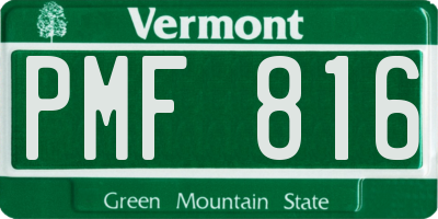 VT license plate PMF816