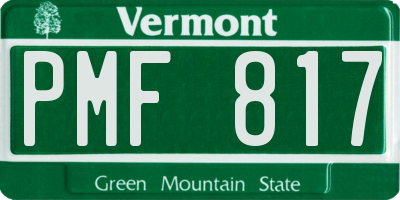 VT license plate PMF817