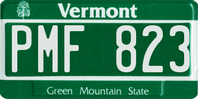 VT license plate PMF823