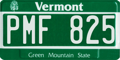 VT license plate PMF825