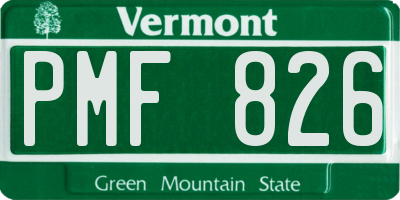 VT license plate PMF826