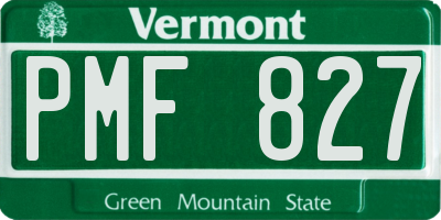 VT license plate PMF827