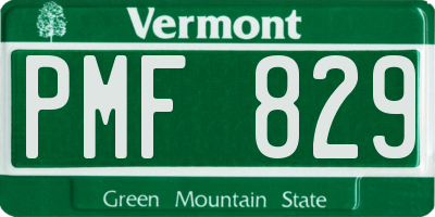 VT license plate PMF829